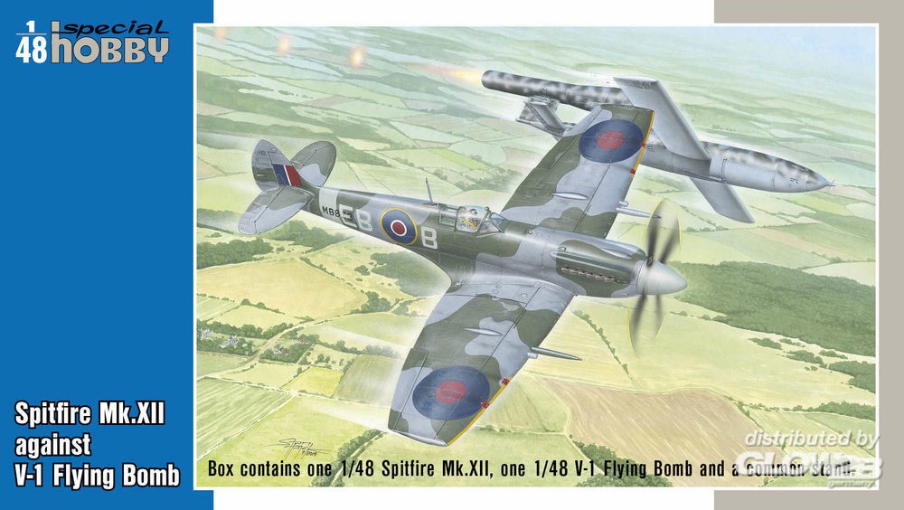 Maquette Special Hobby Spitfire Mk.XII contre V-1 Flying Bomb- 1/48 -