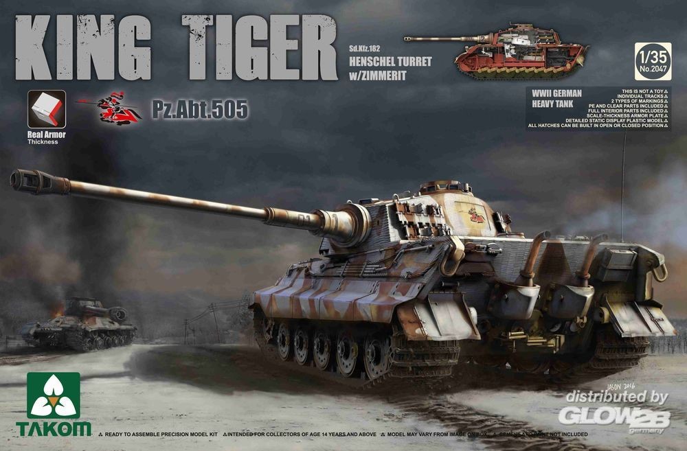 Maquette Takom Tourelle Henschel King Tiger Sd.Kfz.182 WWII German Hea