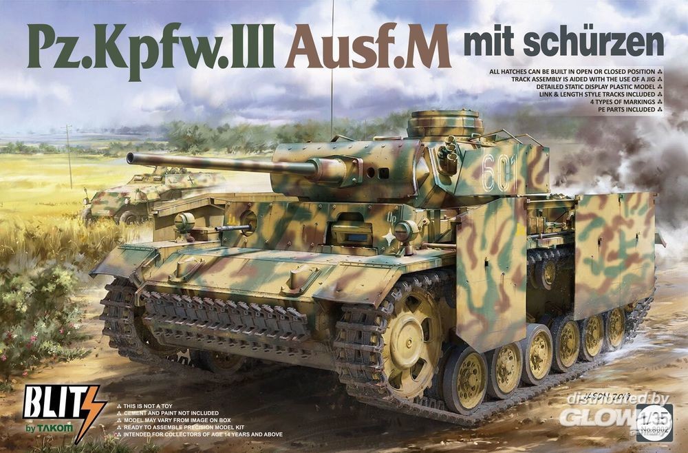 Maquette Takom Pz.Kpfw.III Ausf.M avec tabliers- 1/35 - Maquette mili