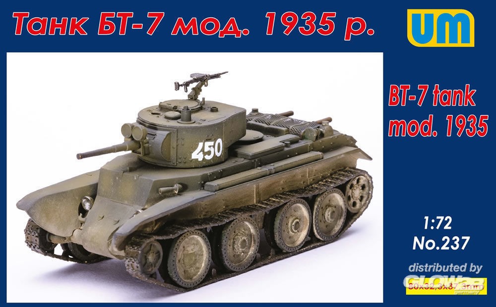 Maquette Unimodel Réservoir BT-7 mod.1935-1/72 - Maquette militaire