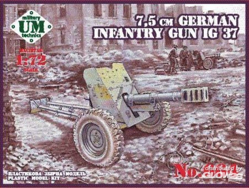 Maquette Unimodel Canon d'infanterie allemand de 75 mm IG 37-1/72 - Ma