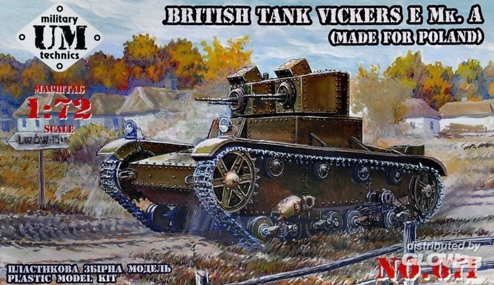 Maquette Unimodel Vickers E Mk.A British tank (conçu pour les chenille