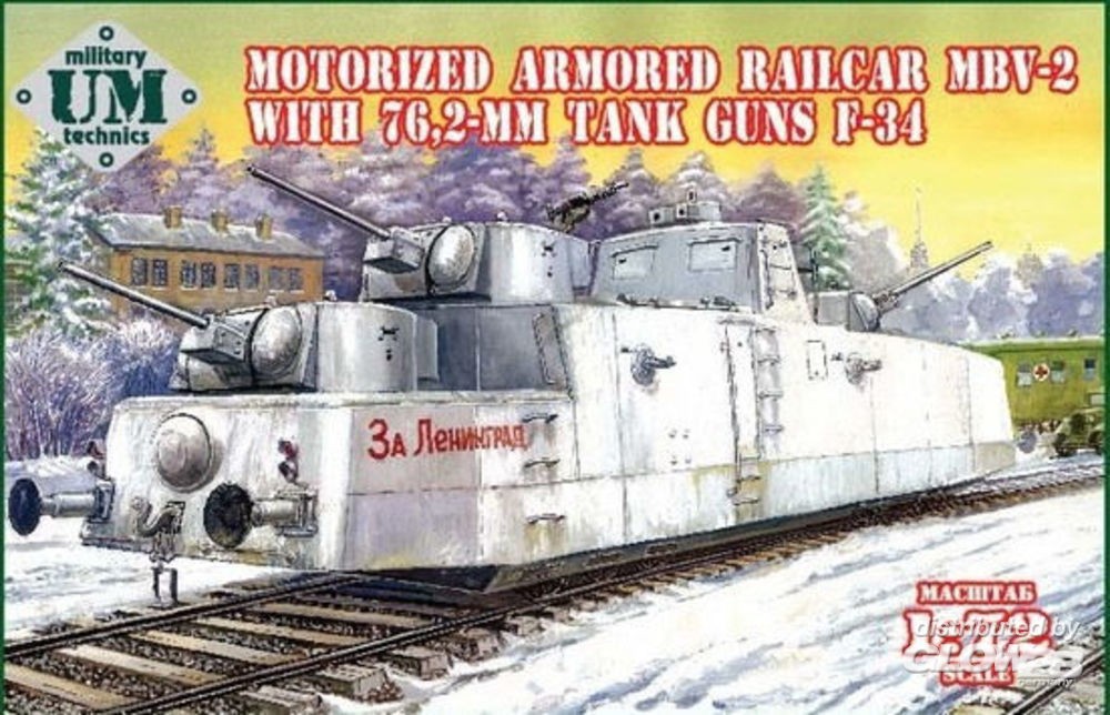 Maquette Unimodel Wagon blindé motorisé MBV-2 avec canons de réservoir