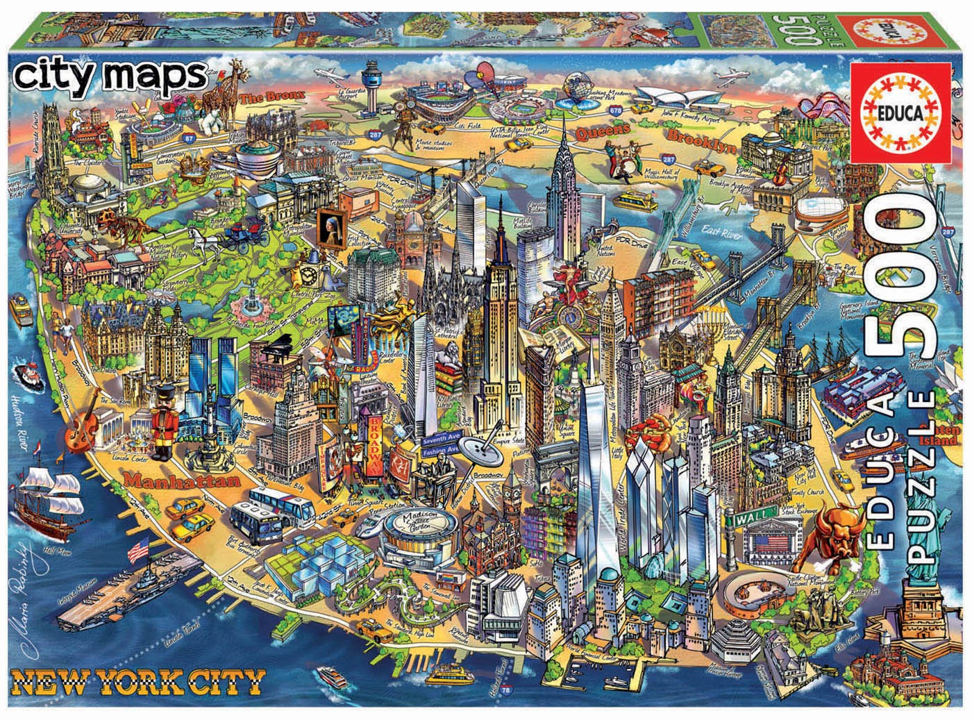  Educa Puzzle 500 PLAN DE NEW YORK- - Puzzle