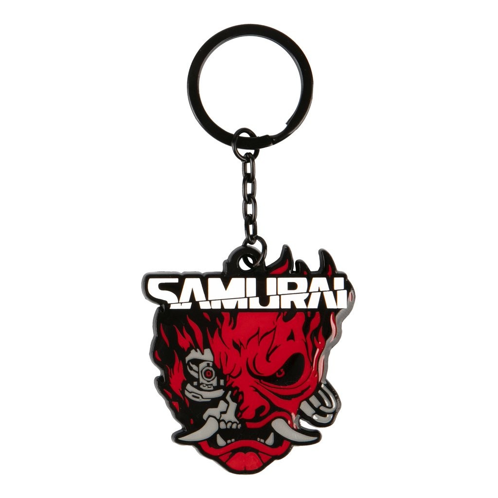  Jinx Cyberpunk 2077: Porte-clés en métal avec logo Samurai- - Porte-c