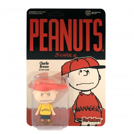Figurine articulée Peanuts Wave 2: Charlie Brown Manager 3,75 pouces ReAction Figure