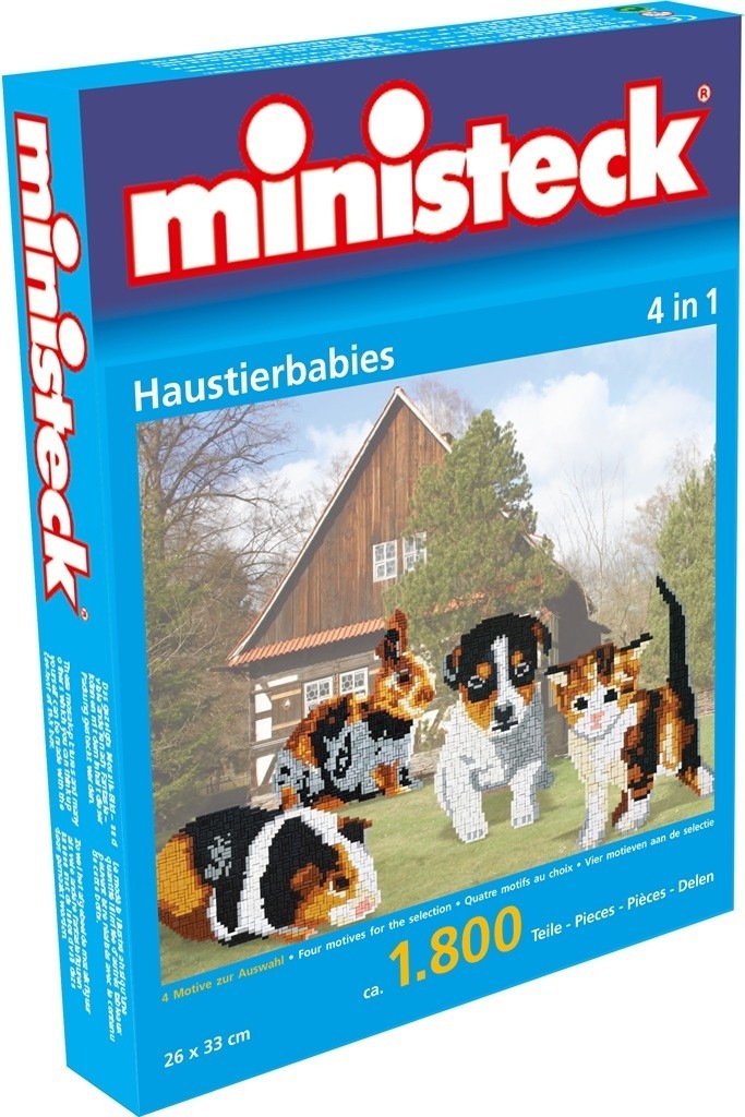  Ministeck Puzzle Ministeck: Young Pets 4 et 1, environ 1800 pièces- -