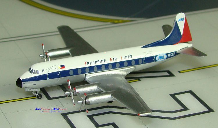 Miniature AeroClassics Philippine Air Lines Viscount 700 PI-C771- 1/40