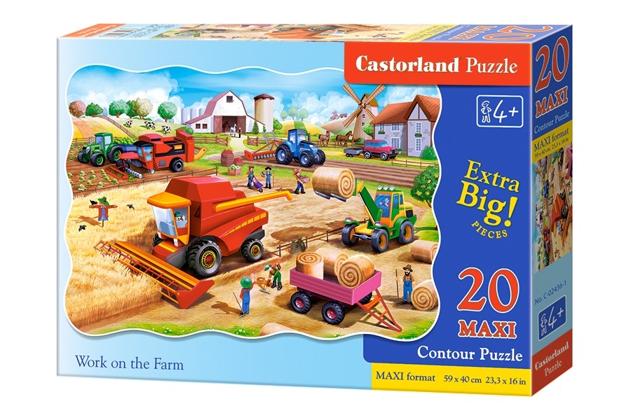  Castorland Travailler à la ferme, Puzzle 20 Teiles maxi- - Puzzle