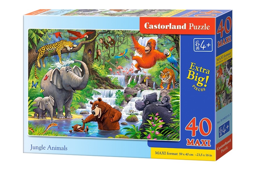  Castorland Animaux de la jungle, Puzzle 40 couleurs maxi- - Puzzle