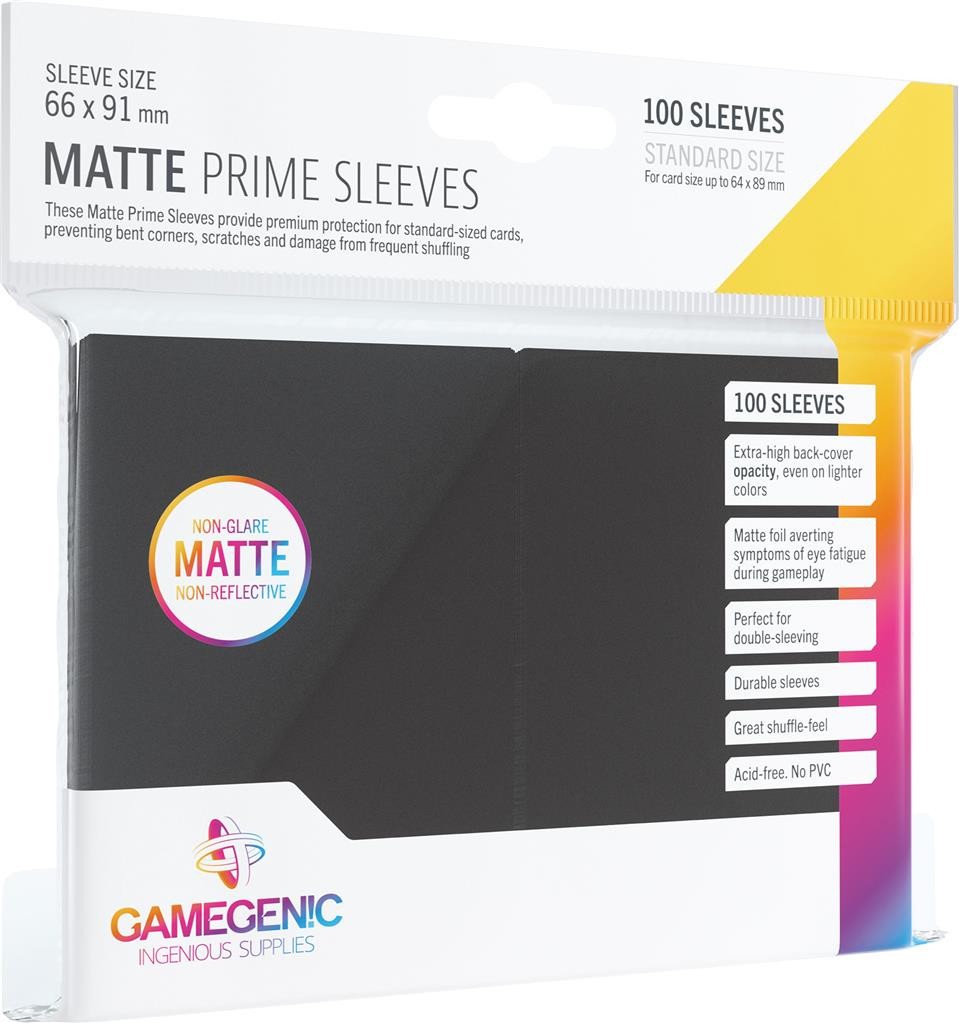  Gamegenic GG : 100 Sleeves Matte Prime Black- - Pochettes pour cartes