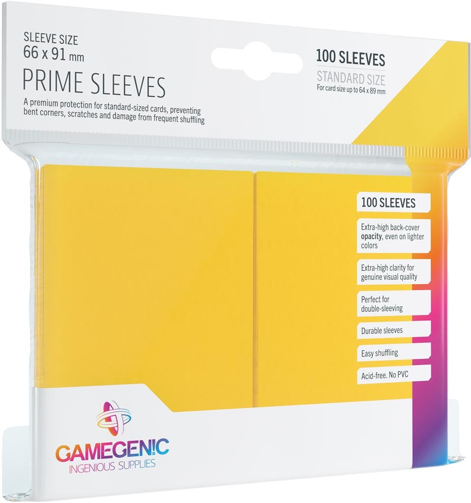  Gamegenic GG : 100 Sleeves Prime Yellow- - Pochettes pour cartes (tai