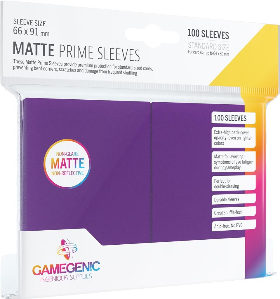  Gamegenic GG : 100 Sleeves Matte Prime Purple- - Pochettes pour carte