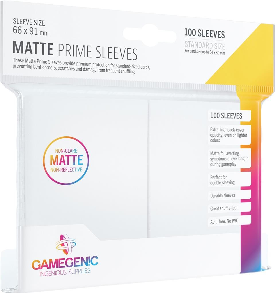  Gamegenic GG : 100 Sleeves Matte Prime White- - Pochettes pour cartes