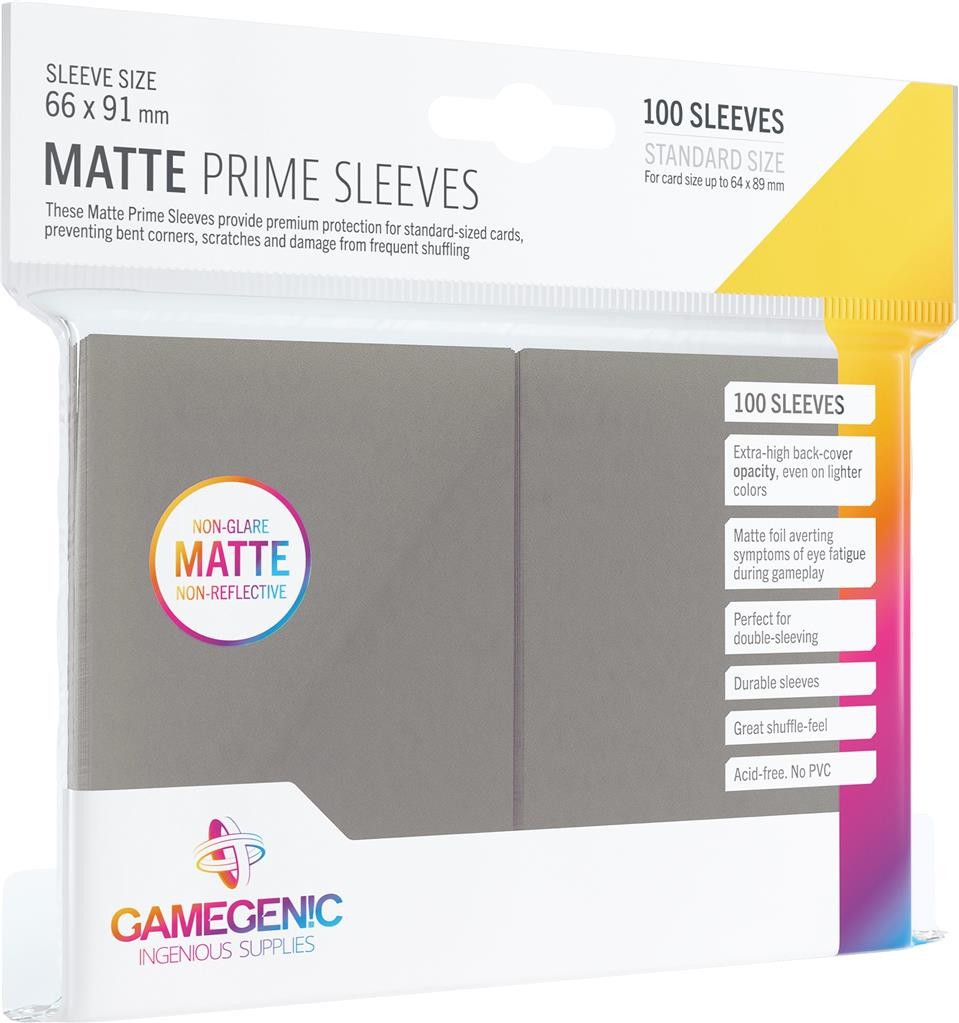  Gamegenic GG : 100 Sleeves Matte Prime Dark Gray- - Pochettes pour ca
