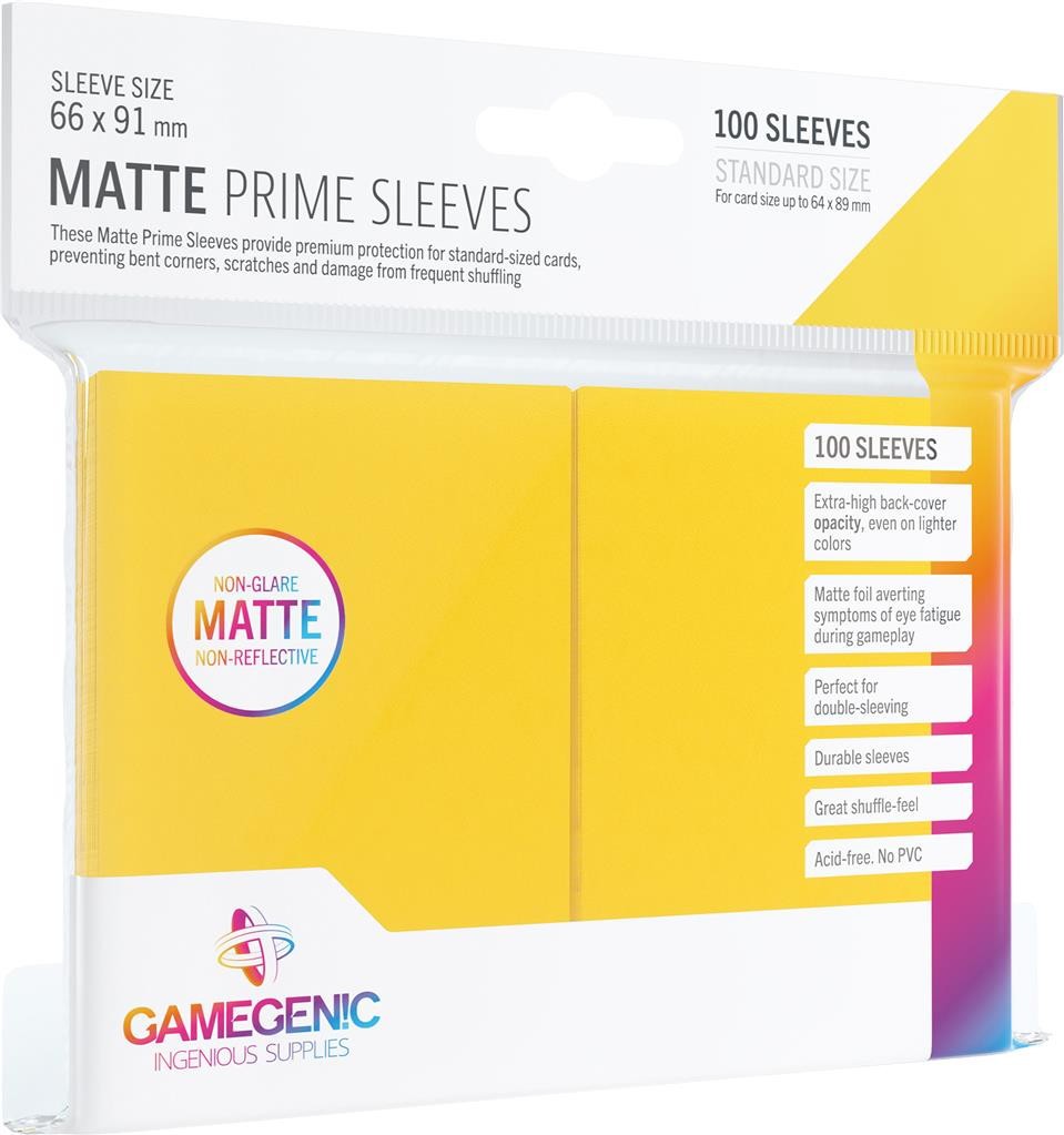  Gamegenic GG : 100 Sleeves Matte Prime Yellow- - Pochettes pour carte