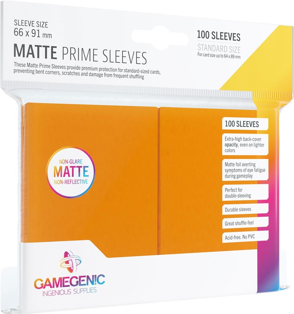  Gamegenic GG : 100 Sleeves Matte Prime Orange- - Pochettes pour carte