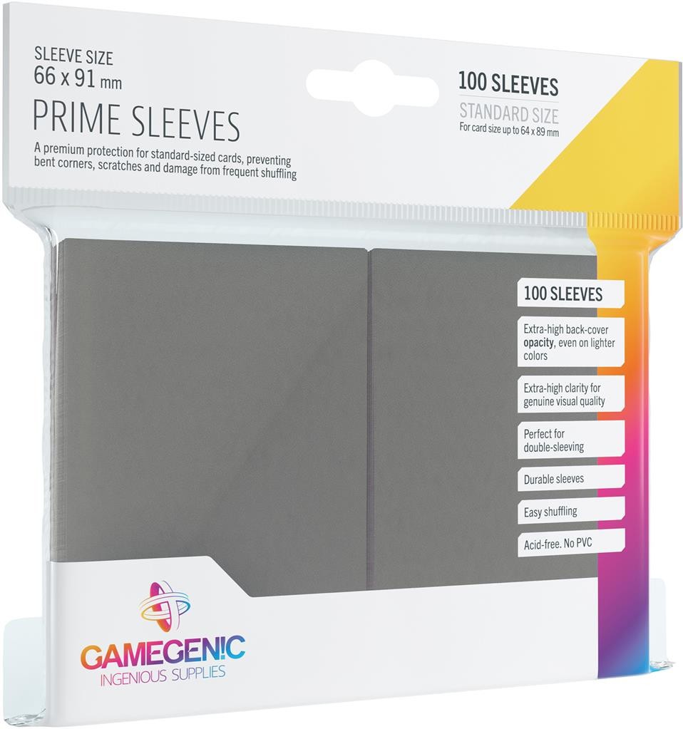  Gamegenic GG : 100 Sleeves Prime Gray- - Pochettes pour cartes (taill