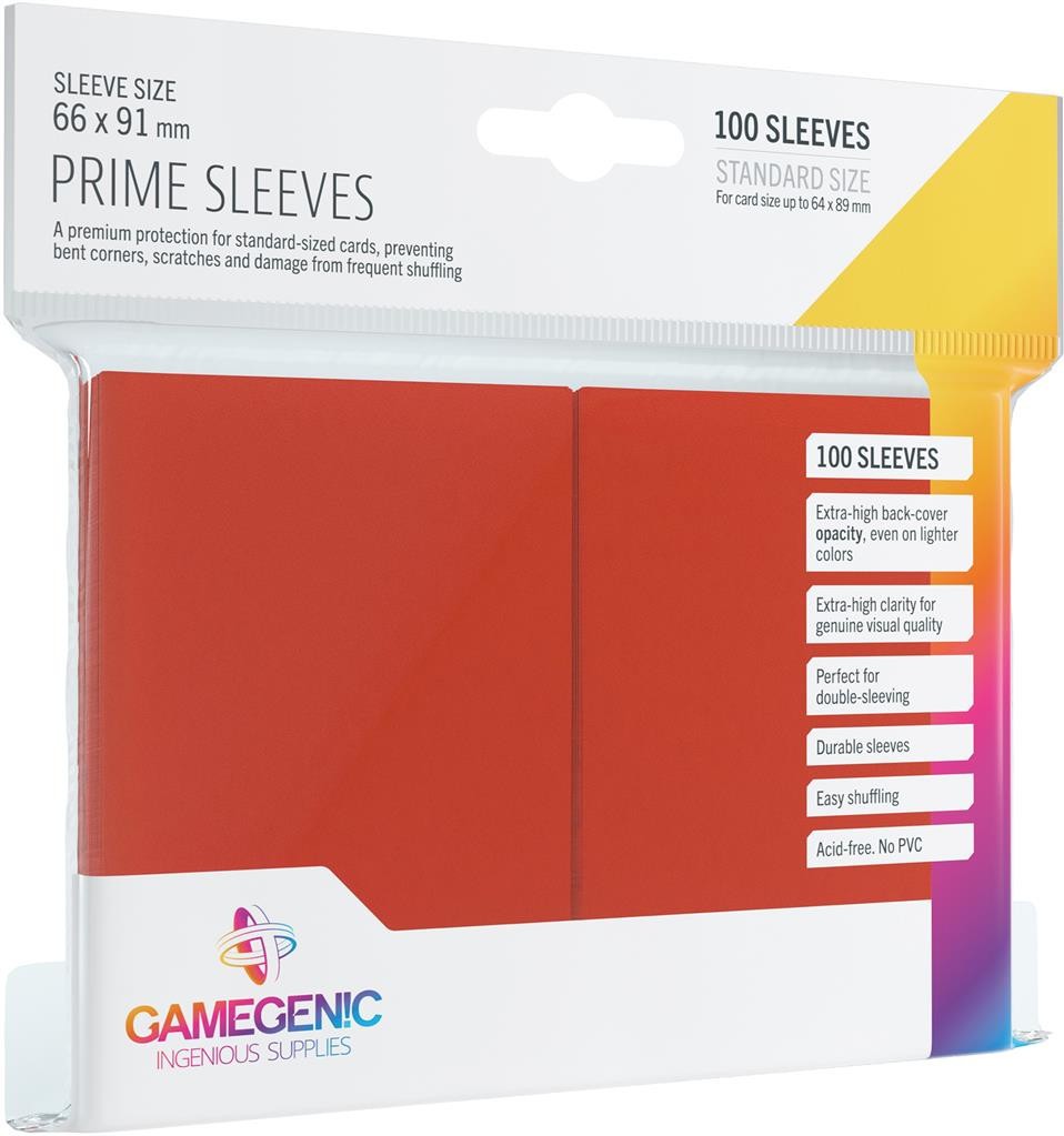 Gamegenic GG : 100 Sleeves Prime Red- - Pochettes pour cartes (taille