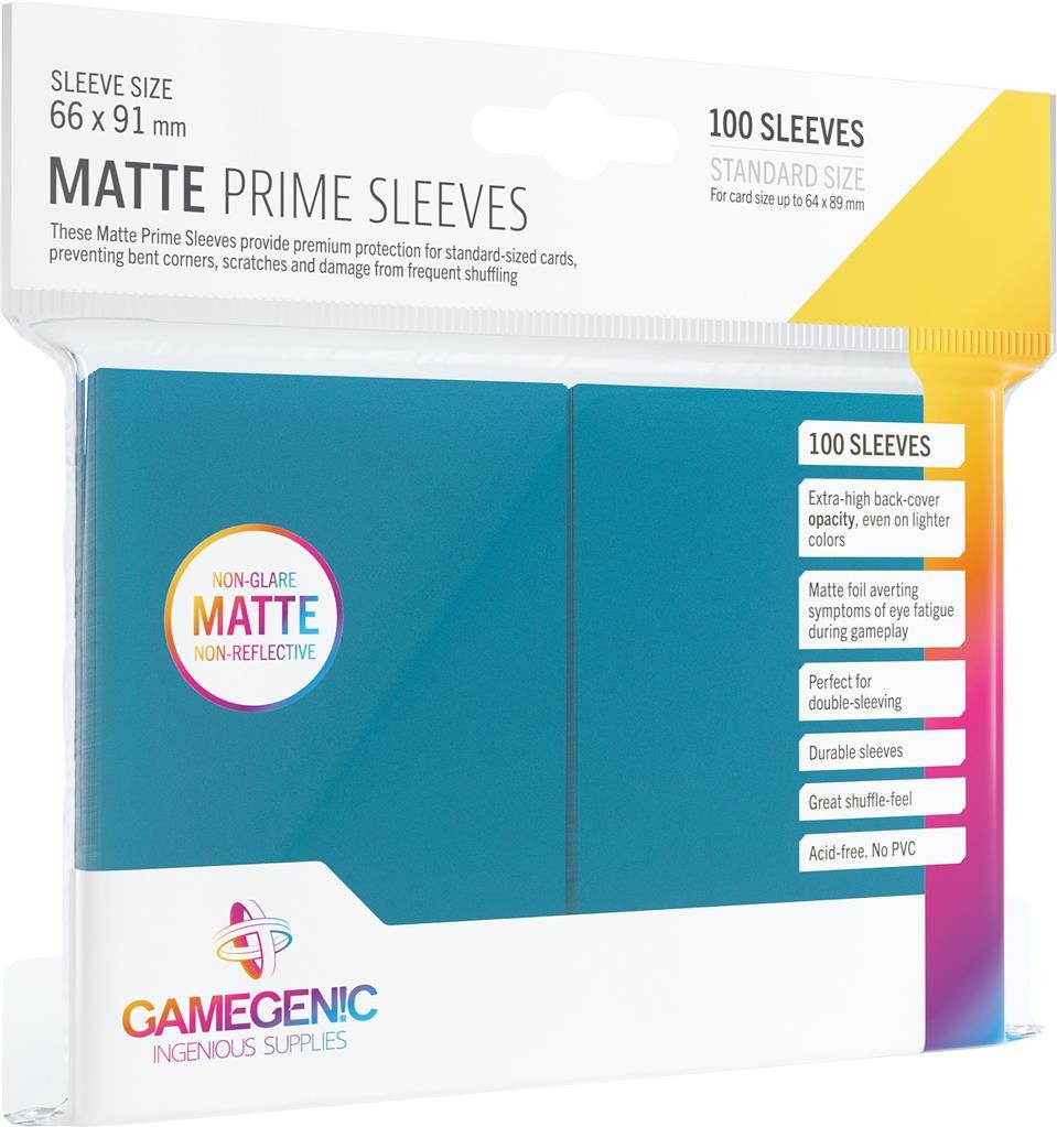  Gamegenic GG : 100 Sleeves Matte Prime Blue- - Pochettes pour cartes 