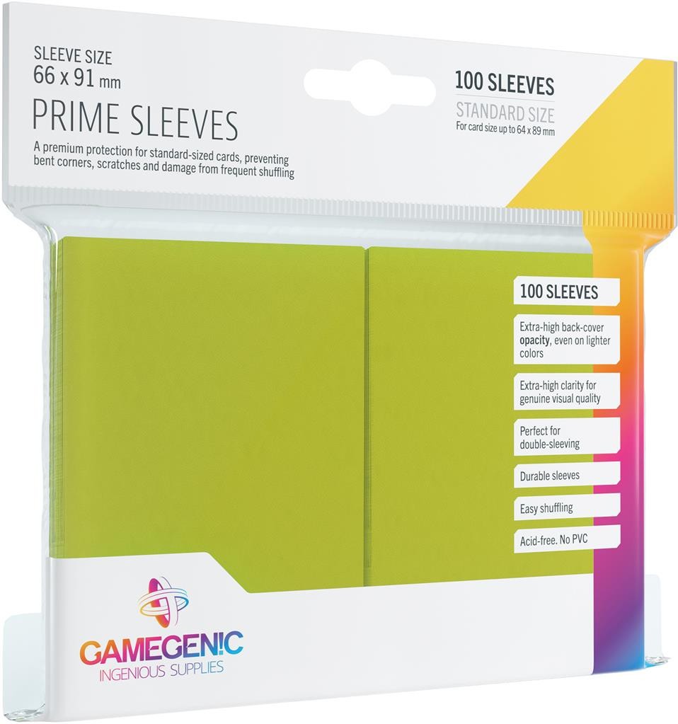  Gamegenic GG : 100 Sleeves Prime Lime- - Pochettes pour cartes (taill