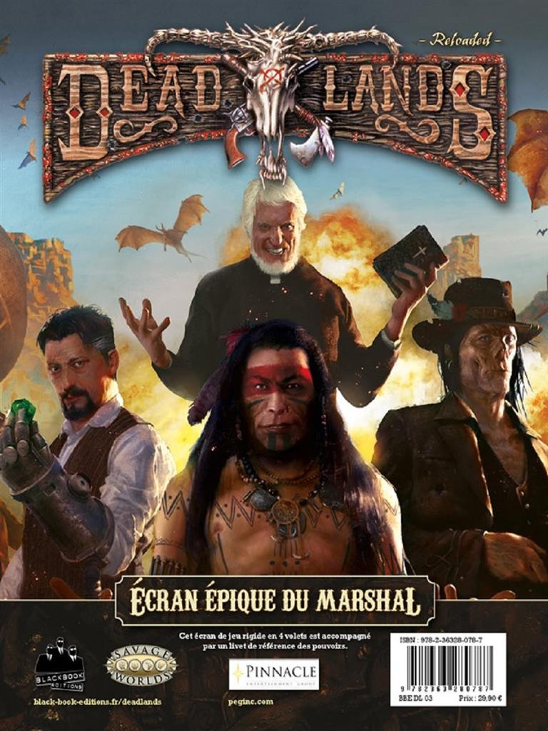  Black Book Editions Deadlands : Écran Epique du Marshall- - Jeux de r