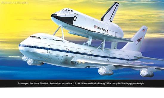  Academy SHUTTLE & 747 CARRIER 1/288- 1/200 - Maquette spatiale - fus