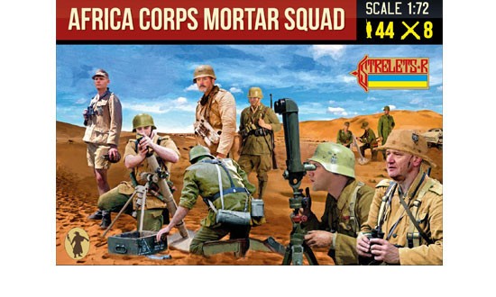 Figurines Strelets Africa Corps Mortar Squad-1/72 - Figurines