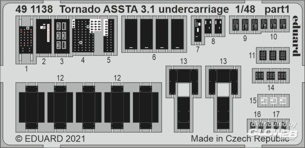  Eduard Train de roulement Tornado ASSTA 3.1 pour Revell- 1/48 - Acce