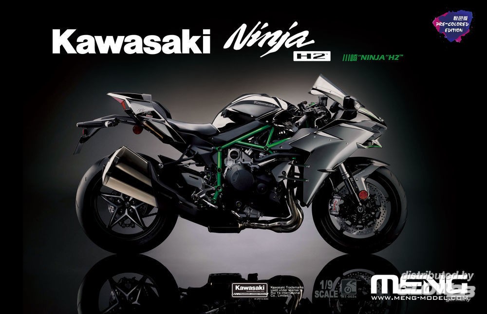  Meng Model Kawasaki Ninja H2 (Édition pré-colorée)- 1/9 - Maquette d