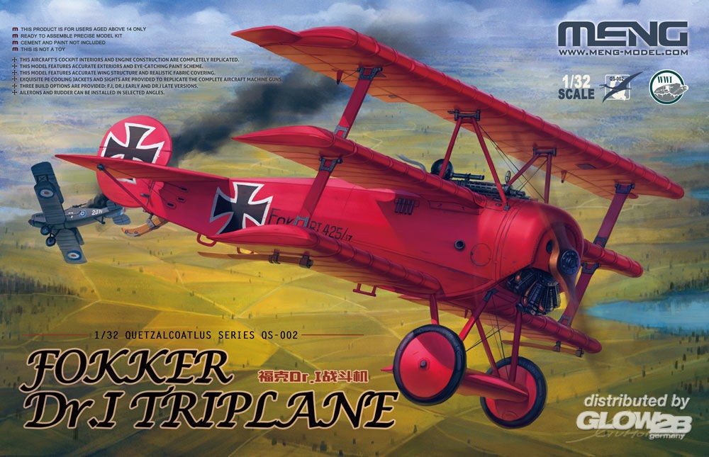 Maquette Meng Model Fokker Dr.I Triplane- 1/32 - Maquette d'avion