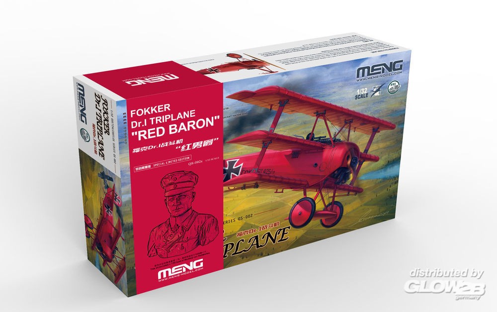 Maquette Meng Model Fokker Dr.I Triplane Red Baron (y compris un QS-00