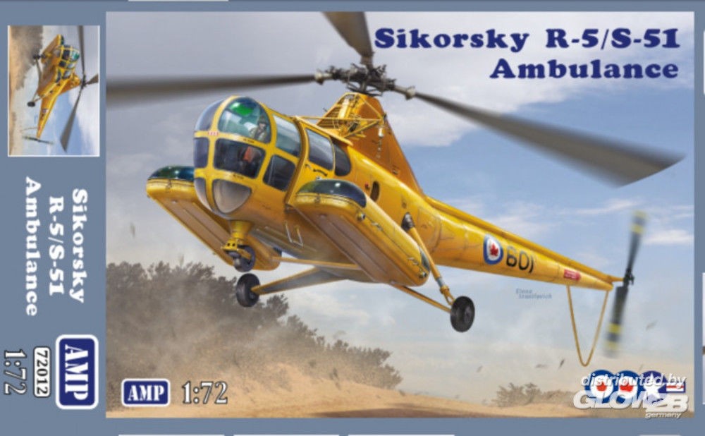  Micro-Mir Ambulance Sikorsky R-5 / S-51-1/72 - Maquette d'hélicoptère