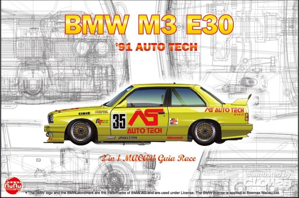 Maquette NUNU-BEEMAX BMW M3 E30 Gr.A 91 AUTO TECH- 1/24 - Maquette de
