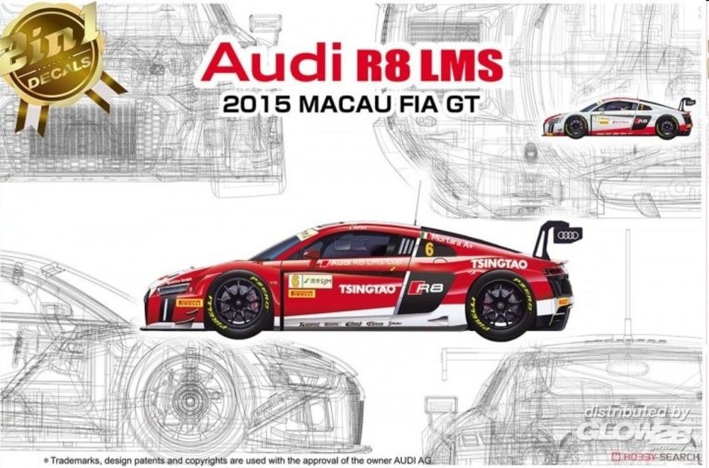 Maquette NUNU-BEEMAX Audi R8 LMS Macao FIA GT 2015- 1/24 - Maquette d