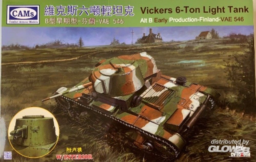 Maquette Riich Vickers 6-Ton Light Tank Alt B Early Produktion-Finland