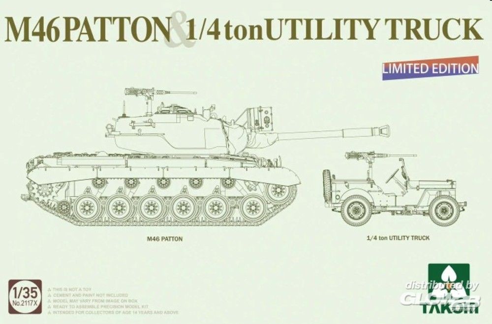 Maquette Takom MOYEN TANK M46 PATTON + 1/4 tonnes UTILITY TRUCK Editio