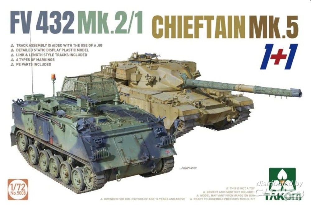 Maquette Takom FV432 Mk.2/1 Chieftain Mk.5 (1+1)-1/72 - Maquette milit