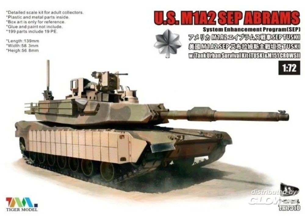 Maquette T-Model U.S.M1A2 SEP ABRAMS SEP TUSK I-1/72 - Maquette milita