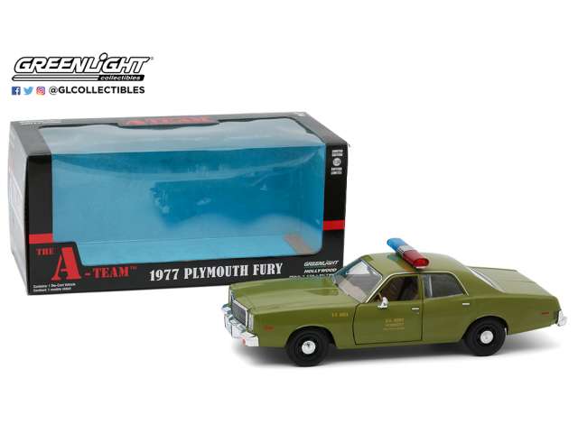 Miniature GREENLIGHT PLYMOUTH FURY 1977 L'AGENCE TOUS RISQUES (1983-1