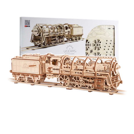 Maquette train 460 locomotive à la vapeur avec un wagon de charbon