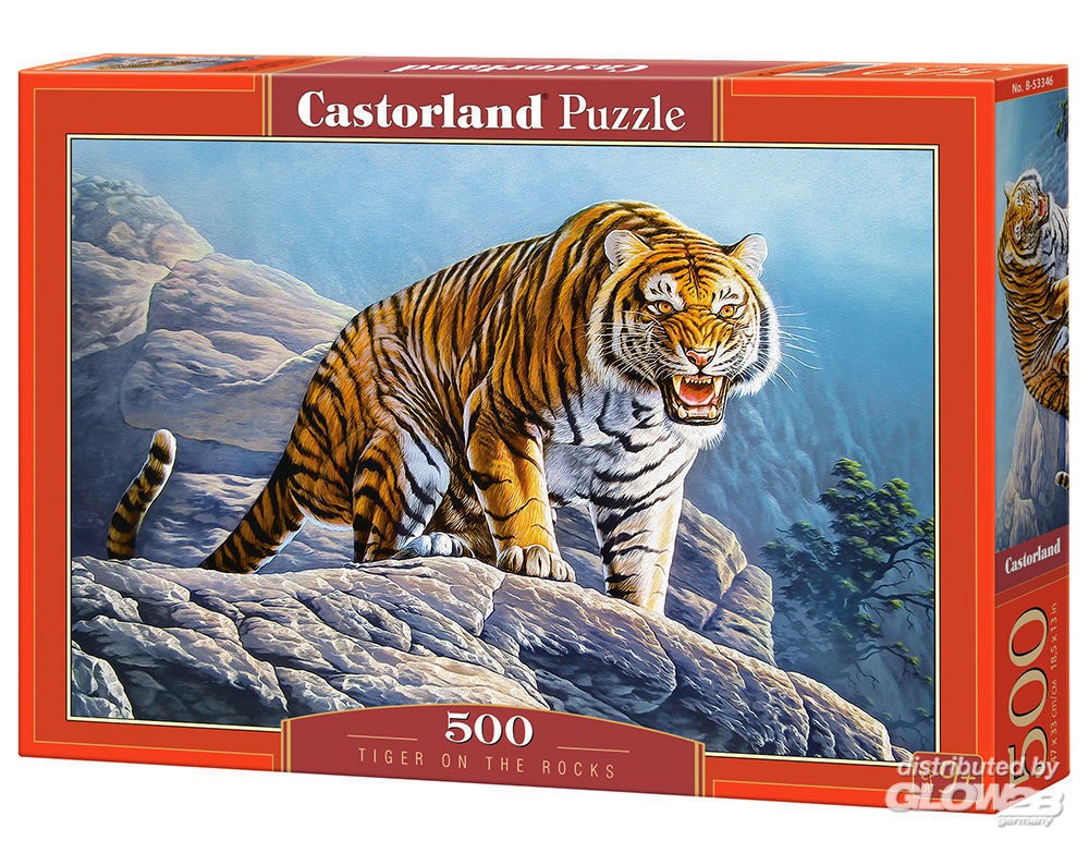  Castorland Tigre sur les rochers, Puzzle 500 couleurs- - Puzzle