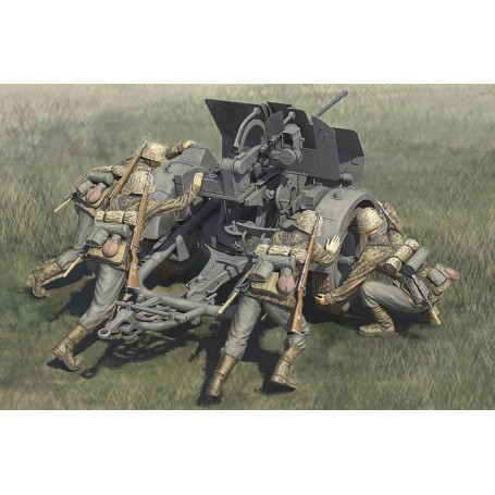 Maquette German 20mm Flak 38 early with waffen ss crews