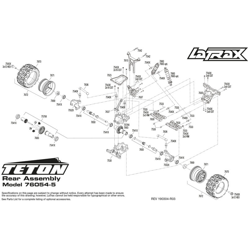 LATRAX TETON 4X4 BRUSHED AVEC ACCUS/CHARGEUR TRAXXAS 76054-1-BLUEX