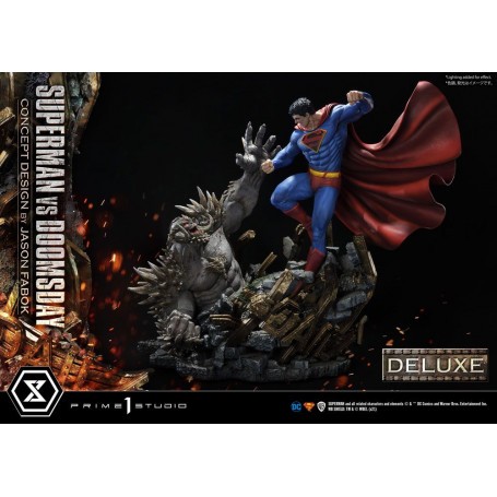  DC Comics statuette 1/3 Superman Vs. Doomsday by Jason Fabok Deluxe Bonus Version 95 cm