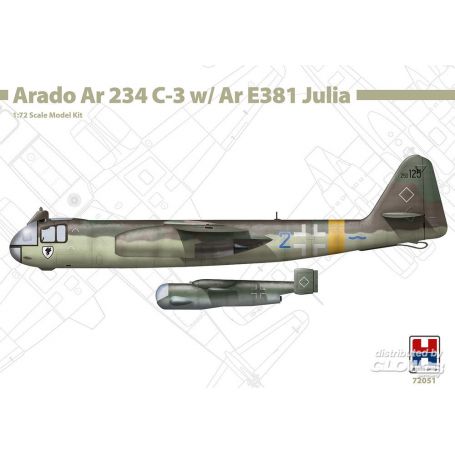 Maquette avion Arado Ar 234 C-3 avec Ar E381 Julia