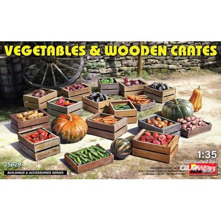  Légumes et caisses en bois
