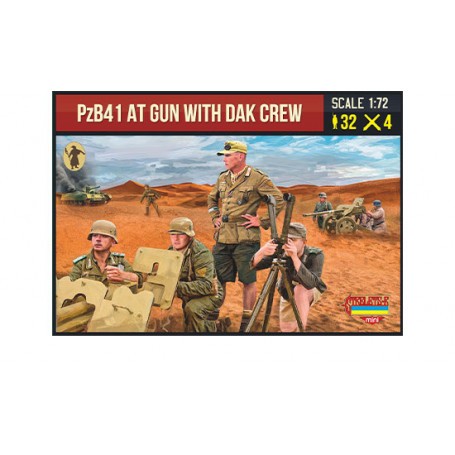 Figurine AT Gun PzB41 with DAK Crew