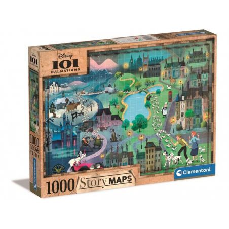 Puzzle Disney Maps - 1000 pièces - Les 101 Dalmatiens