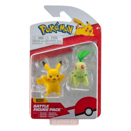 Figurine articulée Pokémon figurines Battle Germignon & Pikachu 9 5 cm